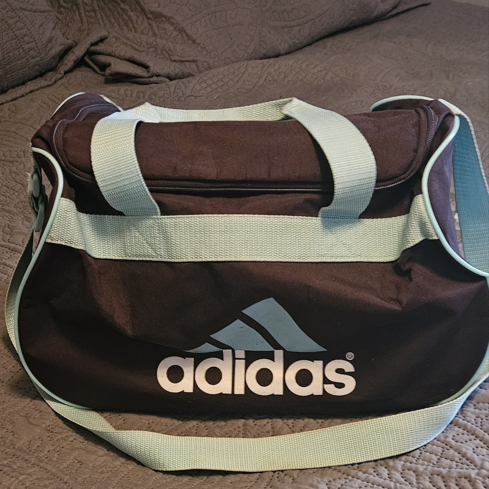 Adidas Black and Blue Duffel Bag for Sports
